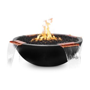 60" Sedona GFRC Fire & Water Bowl - 4 Way Spill - Black Finish