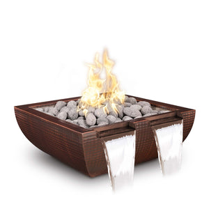 Avalon Fire & Water Bowl - Twin Spill - Hammered Hammered Copper - Copper Finish