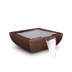 Avalon Water Bowl - Hammered Patina Copper & Stainless Steel - Hammered Copper Finish