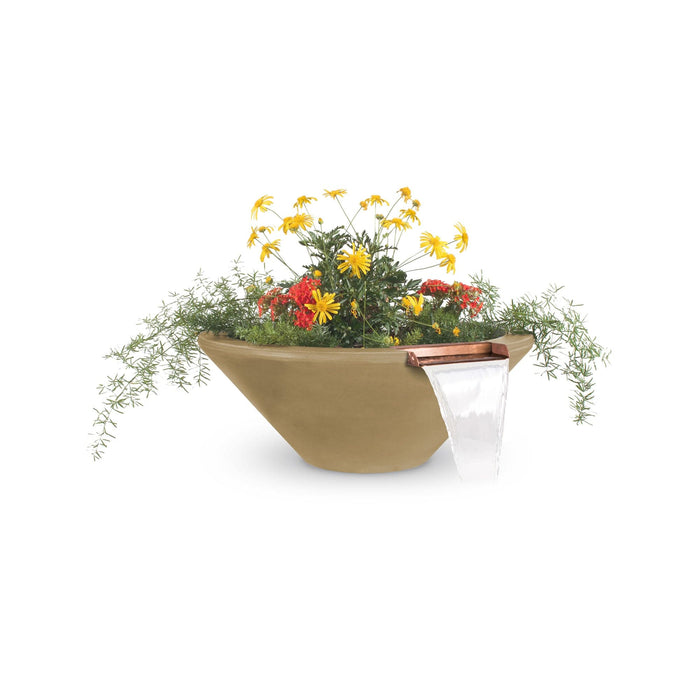 The Outdoor Plus Cazo Planter & Water Bowl - GFRC Concrete Planter & Water Bowl Brown / 24"