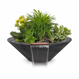 Cazo Planter & Water Bowl - GFRC Wood Grain - Ebony Finish