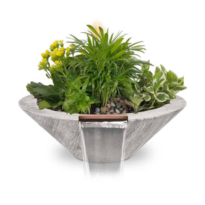 Cazo Planter & Water Bowl - GFRC Wood Grain - Ivory Finish