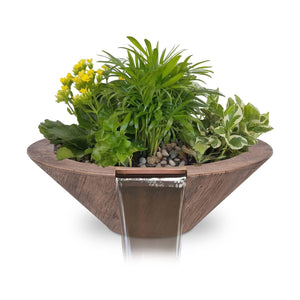 Cazo Planter & Water Bowl - GFRC Wood Grain - Oak Finish