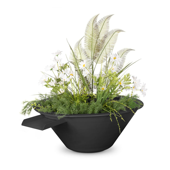 The Outdoor Plus Cazo Planter & Water Bowl - Metal Powder Coat Planter & Water Bowl Black / 24"