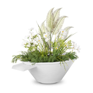 Cazo Planter & Water Bowl - Metal Powder Coat - White Finish