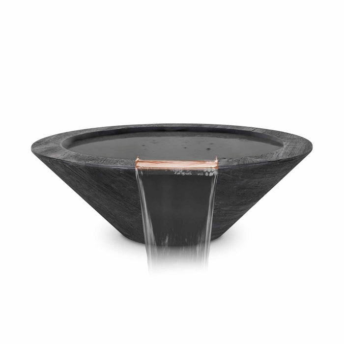 The Outdoor Plus Cazo Water Bowl - GFRC Wood Grain Water Bowl Ebony / 24"