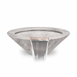 Cazo Water Bowl - GFRC Wood Grain - Ivory Finish