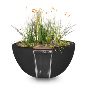 Luna Cfrc Planter & Water Bowl - Black Finish