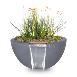 Luna Cfrc Planter & Water Bowl - Gray Finish
