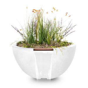 Luna Cfrc Planter & Water Bowl - White Finish