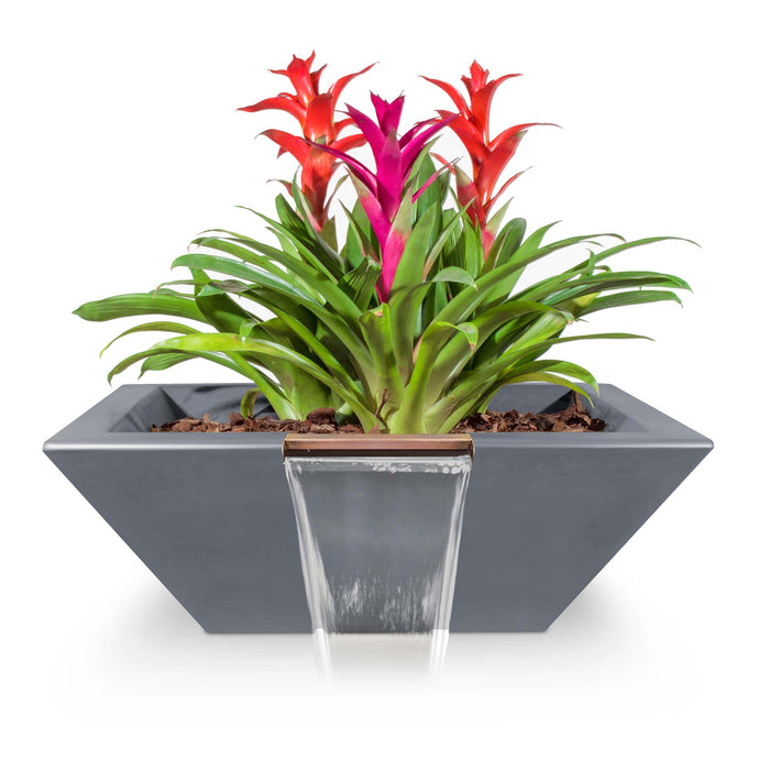 The Outdoor Plus Maya Planter & Water Bowl - GFRC Concrete Planter & Water Bowl Gray / 24"
