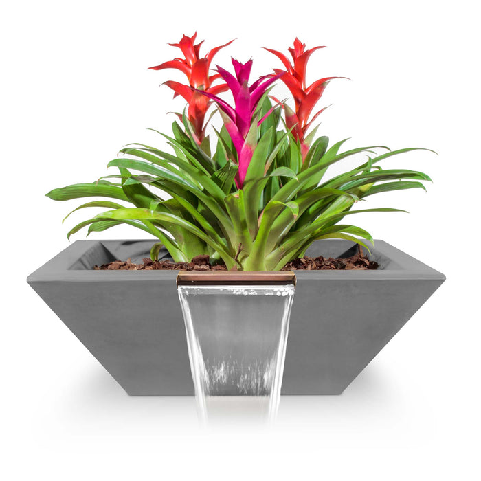 The Outdoor Plus Maya Planter & Water Bowl - GFRC Concrete Planter & Water Bowl Natural Gray / 24"