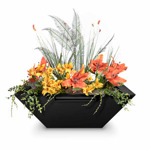 Maya Planter & Water Bowl - Powder Coated Steel - Black Finish