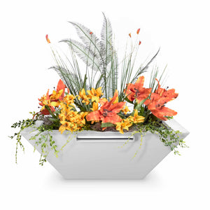 Maya Planter & Water Bowl - Powder Coated Steel - White Finish
