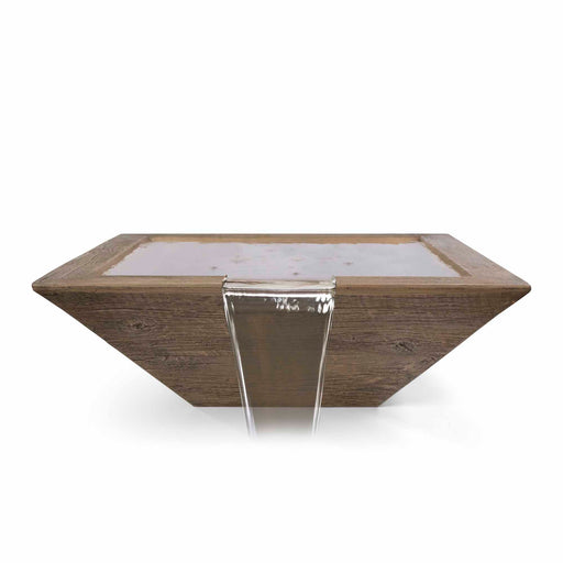 The Outdoor Plus Maya Water Bowl - Wood Grain Concrete Water Bowl Ebony / 24"