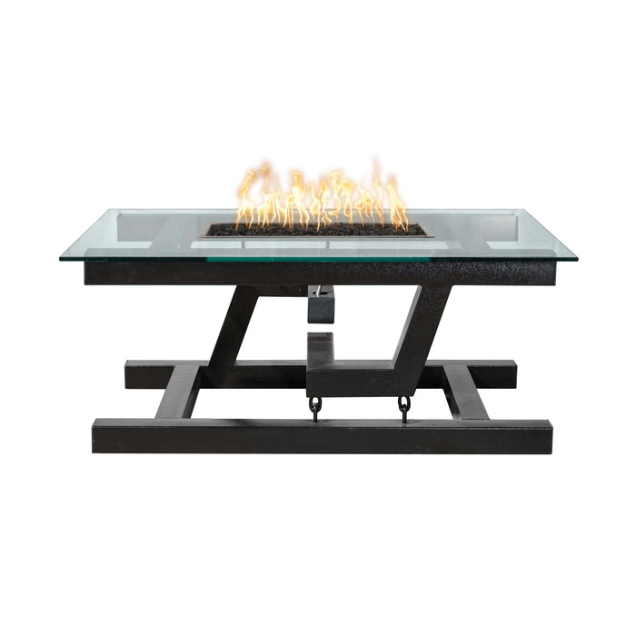 The Outdoor Plus Newton Powder Coated Fire Pit - Floating Appearance Fire Table Black / 38" / Natural Gas
