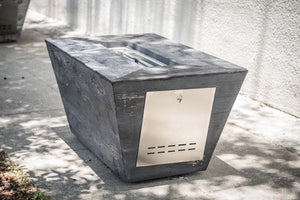 Plymouth Wood Grain Fire Pit- 16" Tall - Ebony Finish