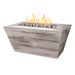 The Outdoor Plus Plymouth Wood Grain Fire Pit - 24" Tall Fire Pits Oak / 48" X 28" / Match Lit
