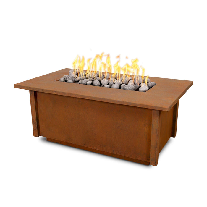The Outdoor Plus Salinas Fire Table - Corten Steel Fire Table 48" / Match Lit / Natural Gas