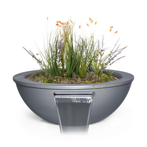 Sedona Planter & Water Bowl - Metal Powder Coat - Gray Finish