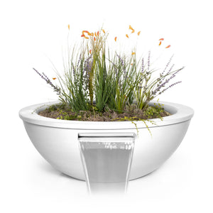 Sedona Planter & Water Bowl - Metal Powder Coat - White Finish