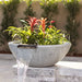 The Outdoor Plus Sedona Planter & Water Bowl - Wood Grain Concrete Planter & Water Bowl