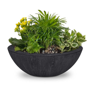 Ssedona Planter Bowl- Wood Grain Concrete - Ebony Finish
