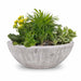 The Outdoor Plus Ssedona Planter Bowl- Wood Grain Concrete Planter Bowl Ivory / 27"