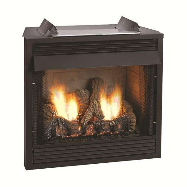 Empire 36 Inch Breckenridge Deluxe Vent Free Fireplace - Louvered Gas Firebox with Refractory Liner